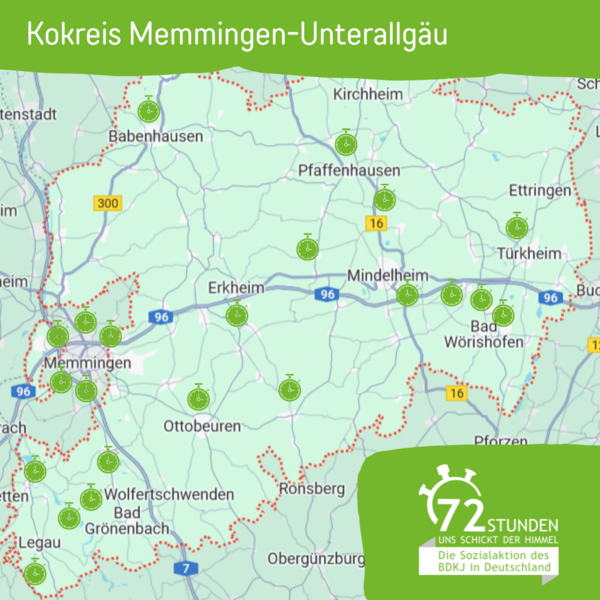 22 Jugendgruppen bei der 72h-Aktion im Kokreis Memmingen-Unterallgäu (Montag, 15. April 2024)